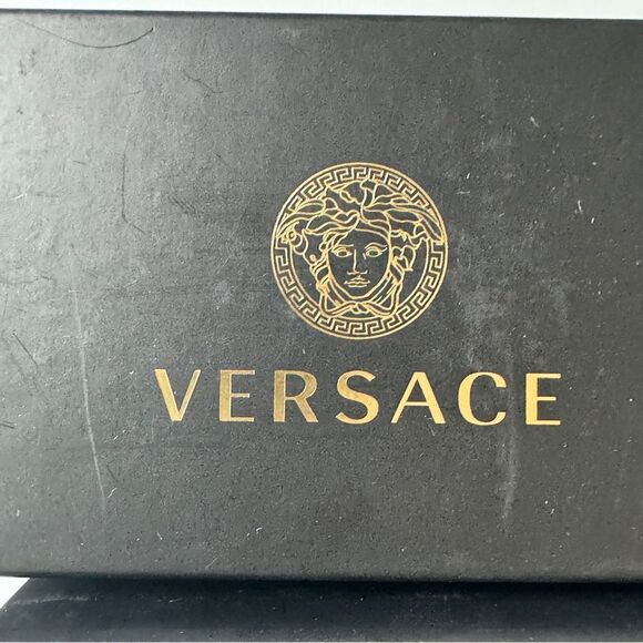Versace 0VE4395 59MM Black Geometric Gold Trim Oversized Sunglasses Italian NEW main image 11